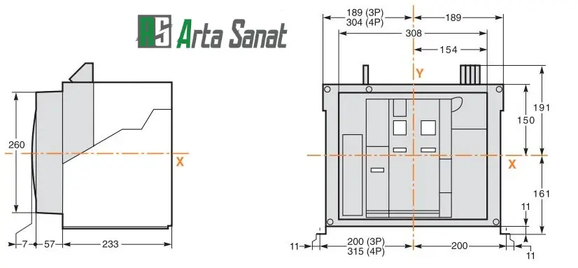 کلید هوایی سه پل 2500 آمپر اشنایدر NW25H23P2EF کلید هوایی 2500 آمپر اشنایدر
