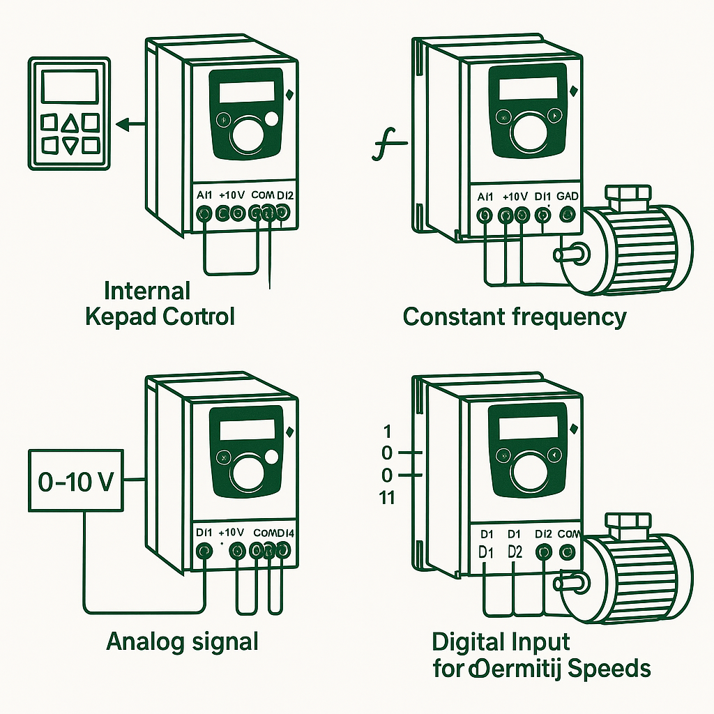 نحوه کنترل دور موتور در اینورتر