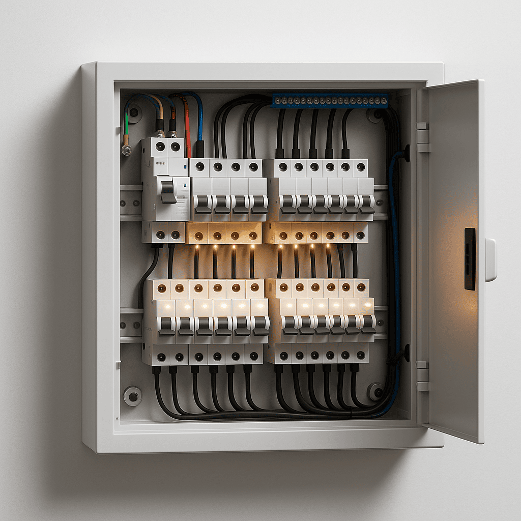 انواع تابلو برق ساختمان | تابلو برق ساختمان مسکونی، اجزا و نقشه سیمکشی انواع تابلو برق | راهنمای جامع تابلو برق صنعتی و ساختمانی ۱۴۰۴